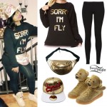 Reginae Carter: Teddy Bear Sneakers Outfit
