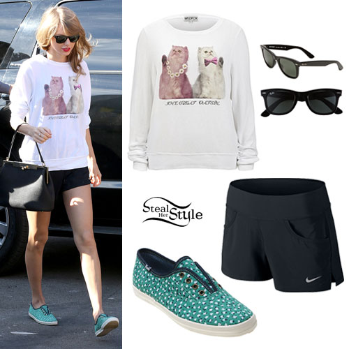 Taylor Swift: Cat Sweater, Floral Keds