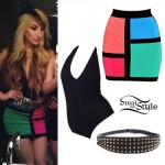 Allison Green: Colorblok Mini Skirt