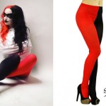 Ash Costello: Red & Black Two-Color Tights