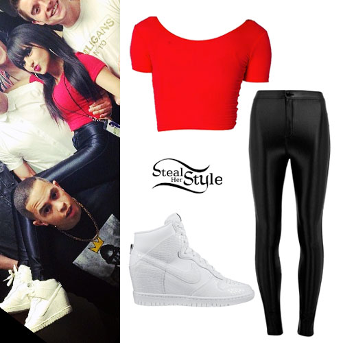 Becky G: Crop Tee, Black Disco Pants Steal Her Style