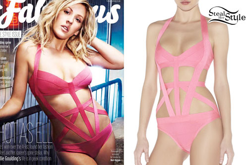Ellie Goulding: Pink Bandage Swimsuit