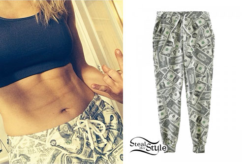 Ellie Goulding: Dollar Bill Print Pants