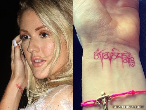 Ellie Goulding Quote: “I got a random tattoo the other day. It's a red  triangle, which makes everyone think I'm arty, which I'm not. I used to ”