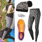 Ellie Goulding: Zig-Zag Leggings Outfit