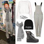 Hayley Williams: Gray Overalls Outfit