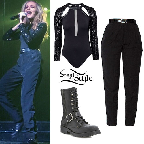 Jade Thirlwall: Glitter Bodysuit, Black Pants