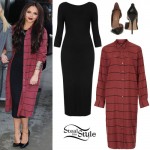 Jesy Nelson: Black Dress, Striped Shirt