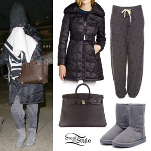 Katy Perry: Star Sweatpants, Gray Uggs | Steal Her Style