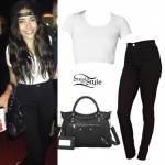 Madison Beer: White Tee, Black Skinny Jeans