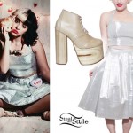 Melanie Martinez: Silver Crop Top & Skirt