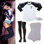 Rihanna: Trapstar Raglan, Thigh-High Socks