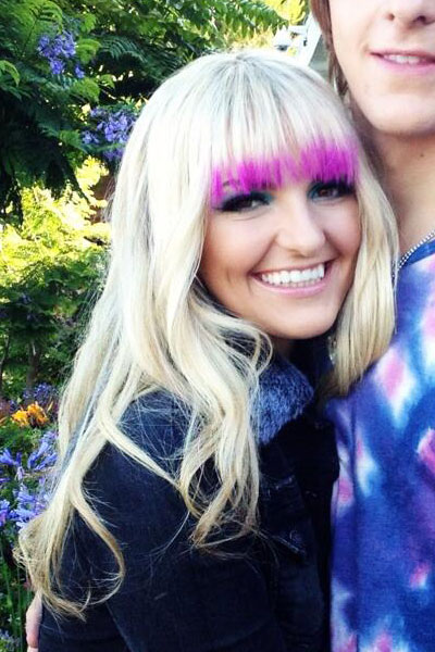 Rydel Lynch Wavy Platinum Blonde Colored Bangs Colored Tips