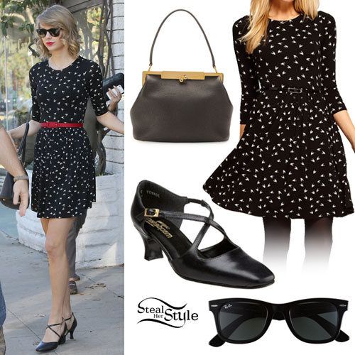 Taylor Swift: Bird Print Dress Outfit