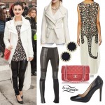 Victoria Justice: Leopard Tunic, Leather Leggings