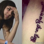 Yasmine Yousaf bicep tattoo