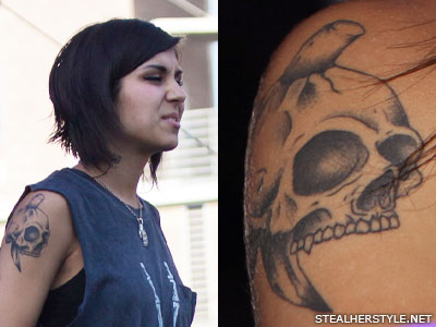 Yasmine Yousaf skull tattoo