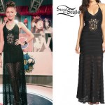 Zendaya: Black Crochet Maxi Dress