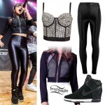 Becky G: Fishnet Bomber, Sequin Bralet