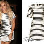 Beyoncé: Black & White Stripe Dress