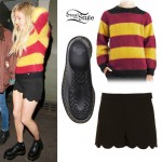 Ellie Goulding: Red & Yellow Striped Sweater