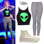 Hayley Williams: Alien Crop Top, Gingham Pants