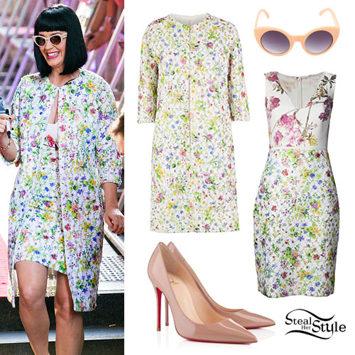 Katy Perry: Floral Coat & Dress