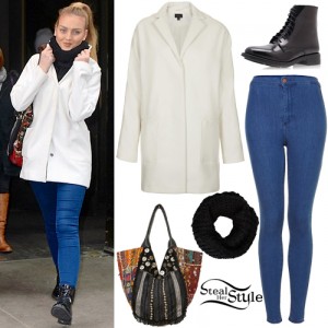 Perrie Edwards: White Coat, Skinny Jeans | Steal Her Style