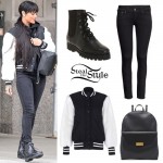 Rihanna: Bomber Jacket, Black Boots