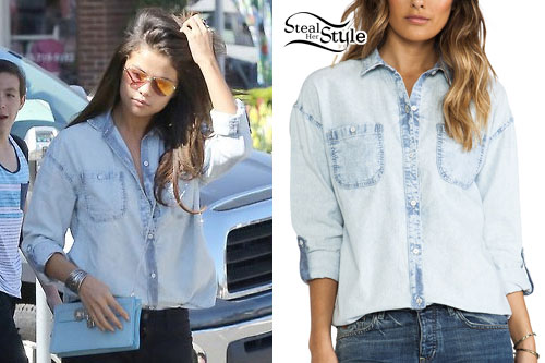 Selena Gomez: Light Denim Shirt