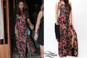 Selena Gomez: Split Floral Maxi Dress | Steal Her Style
