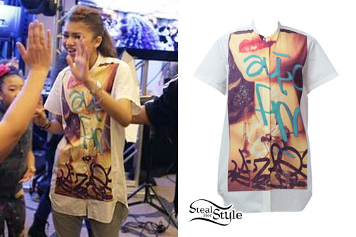 Zendaya: Graffiti Button-Up Shirt