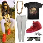 Zendaya: Yeezus T-Shirt, Red October Sneakers