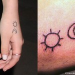 Asami Zdrenka sun moon hand tattoo