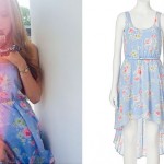 Bella Thorne: Blue Floral Dress