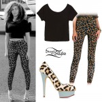 Beyoncé: Leopard Pants & Leopards Pumps