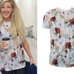 Ellie Goulding: Striped Rose Print T-Shirt