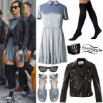 Katy Perry: Jacquard Collar Dress Outfit