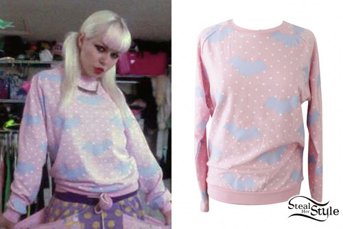 Kerli: Pink Bat Print Sweatshirt