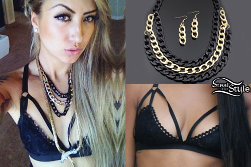 Allison Green: Chain Necklace, Strappy Bra