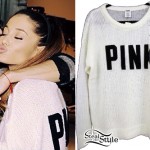 Ariana Grande: 'PINK' Logo Ivory Sweater
