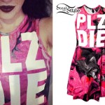 Ash Costello: 'PLZ DIE' Floral Skater Dress