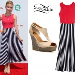 G Hannelius: Striped Colorblock Maxi Dress