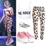 Hayley Williams: Be Nice Top, Pink Print Pants