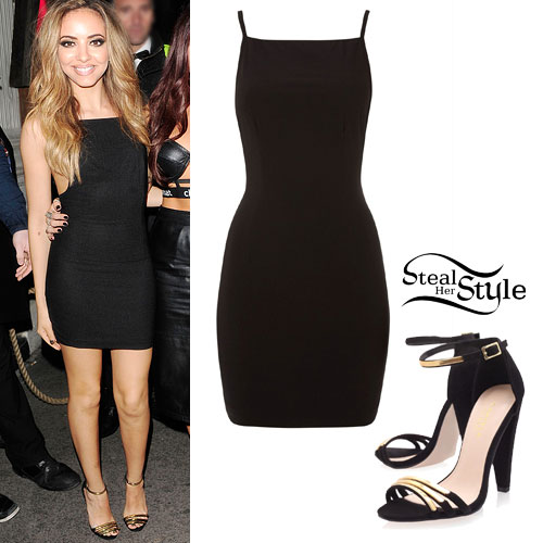 Jade Thirlwall: Black Dress, Plated Sandals