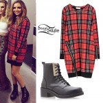 Jade Thirlwall: Tartan Dress, Black Boots