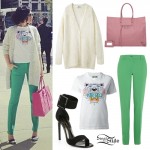 Jessie J: Oversize Cardigan, Green Pants