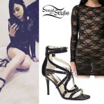 Lexus Amanda: Lace Dress, Strappy Sandals
