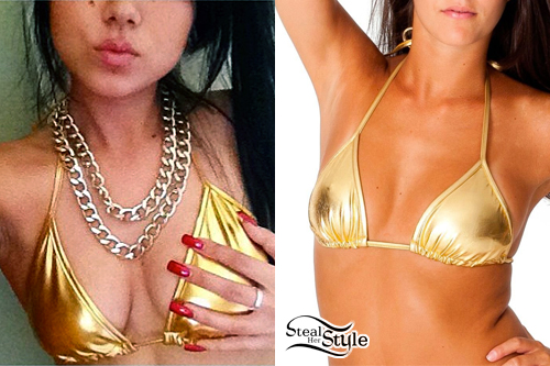 Melissa Marie Green: Gold Bikini Top
