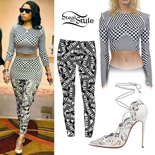 Nicki Minaj: Checkered Top, Advisory Leggings